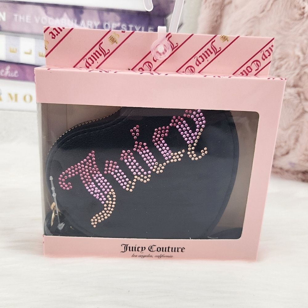{Juicy Couture} Black Heart Zip Around Wallet